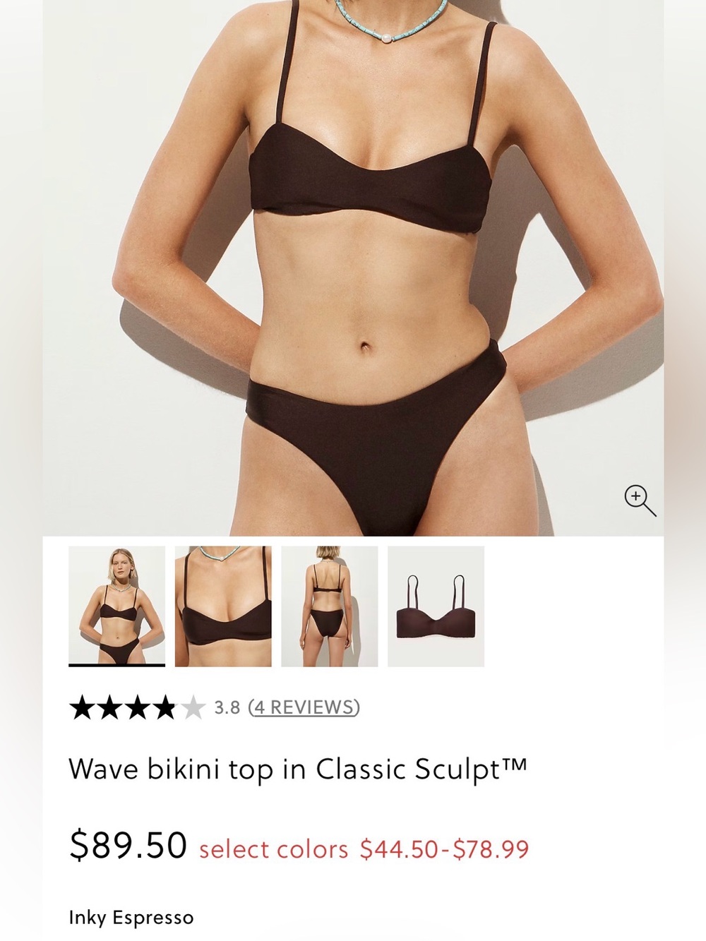 J. Crew Wave Bikini Top in Classic Sculpt. Size Medium